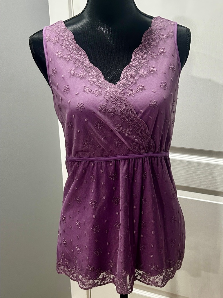Ricki's Purple Embroidered V-Neck Camisole